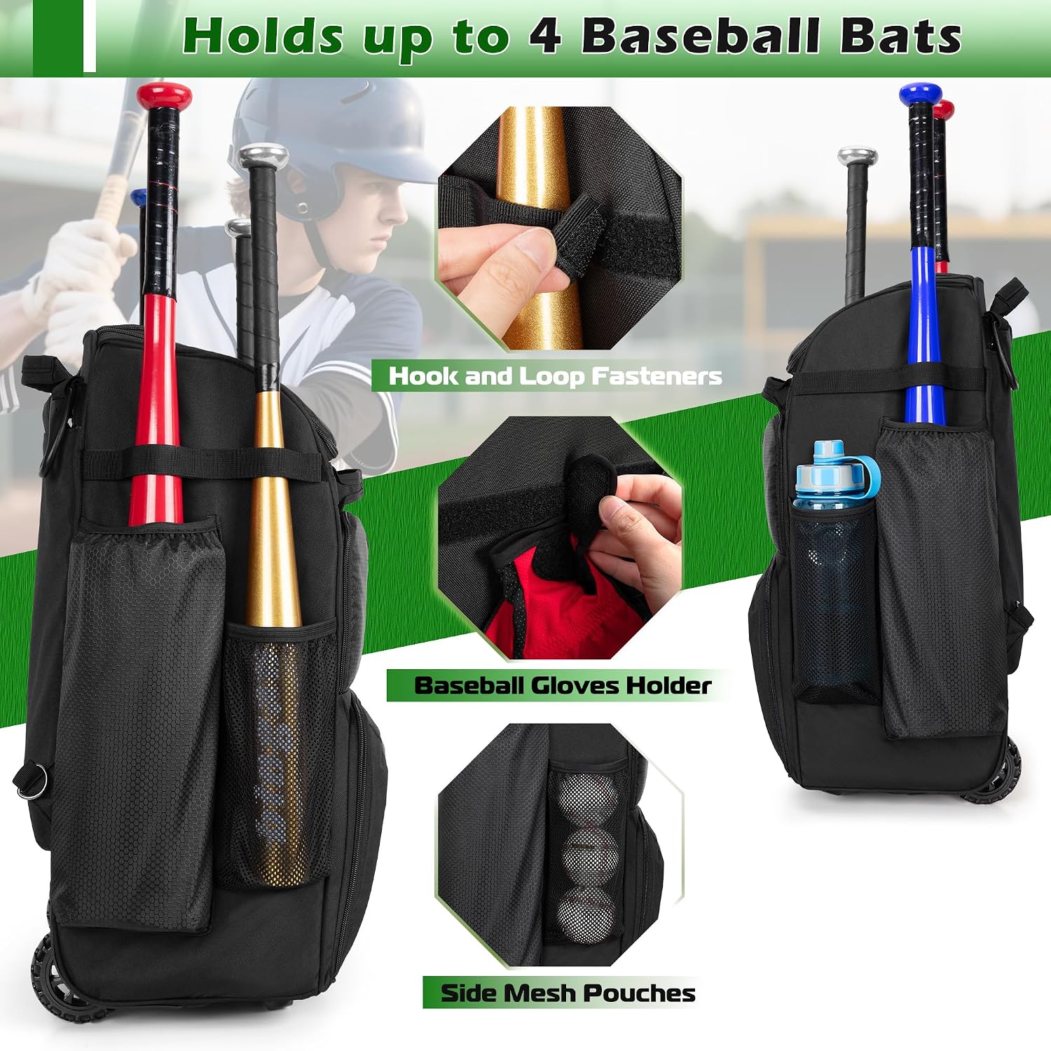 Mochila de béisbol con ruedas, - Heavy Equipment In reseña y precio